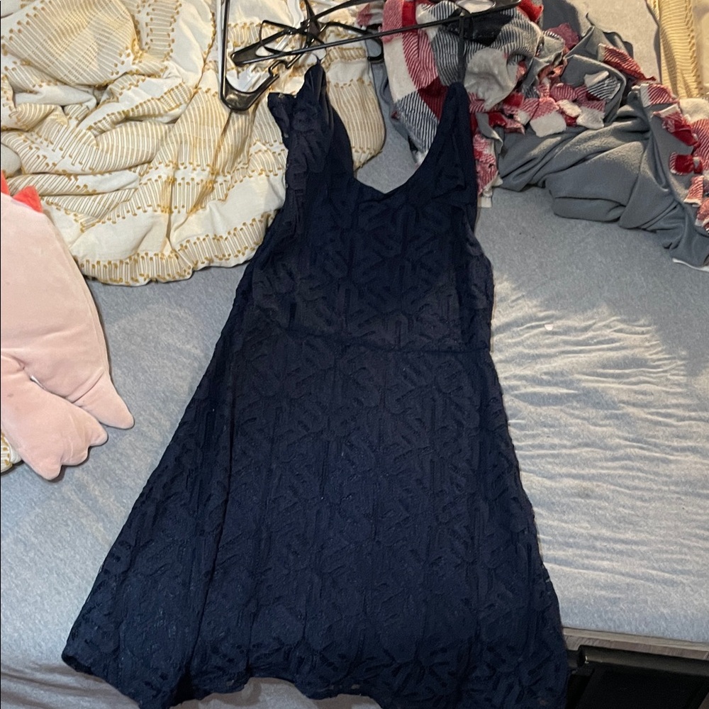 AB Studio Navy Lace Midi Dress